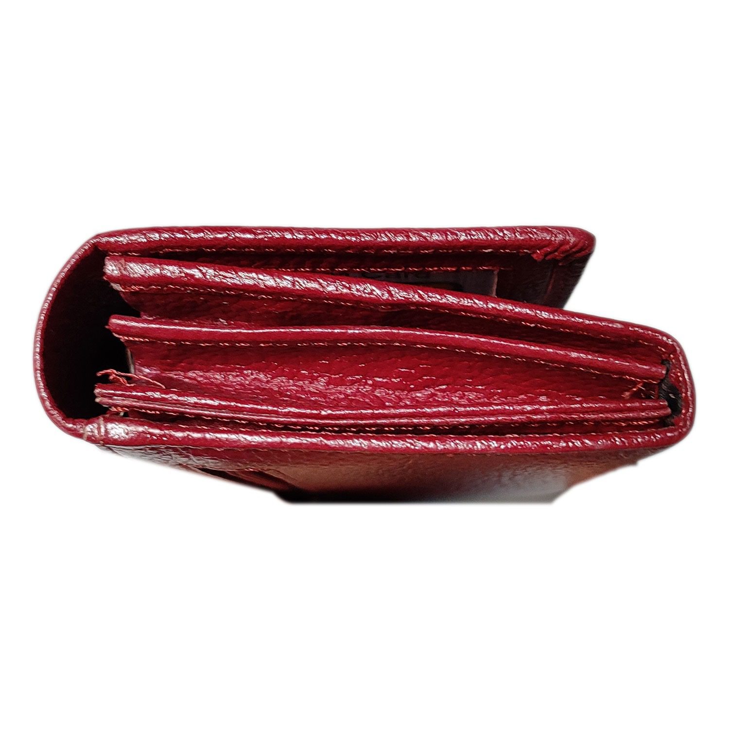 Sacculus V Design Clutch Wallet Maroon Purse - Image 5