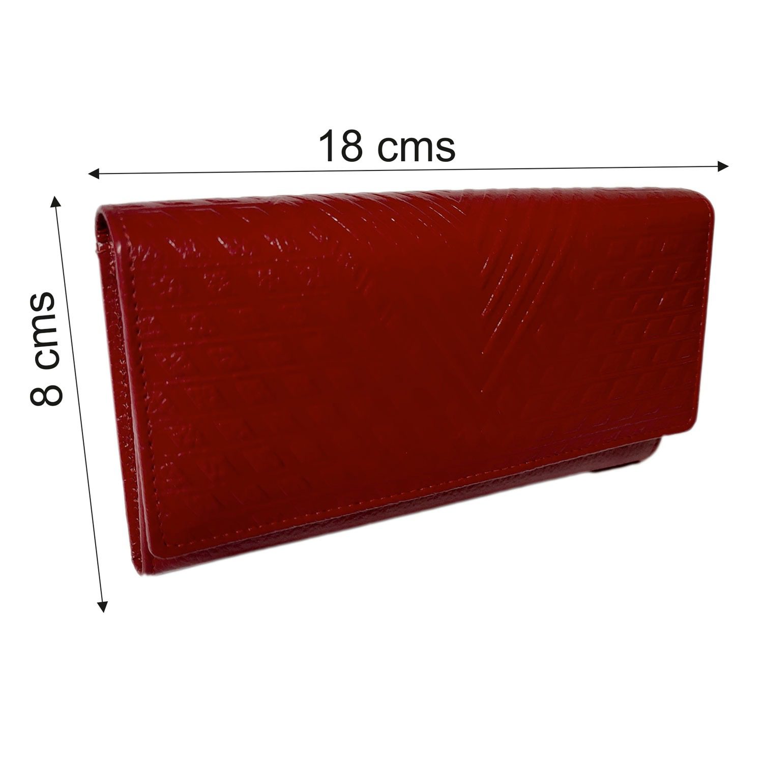 Sacculus V Design Clutch Wallet Maroon Purse - Image 6
