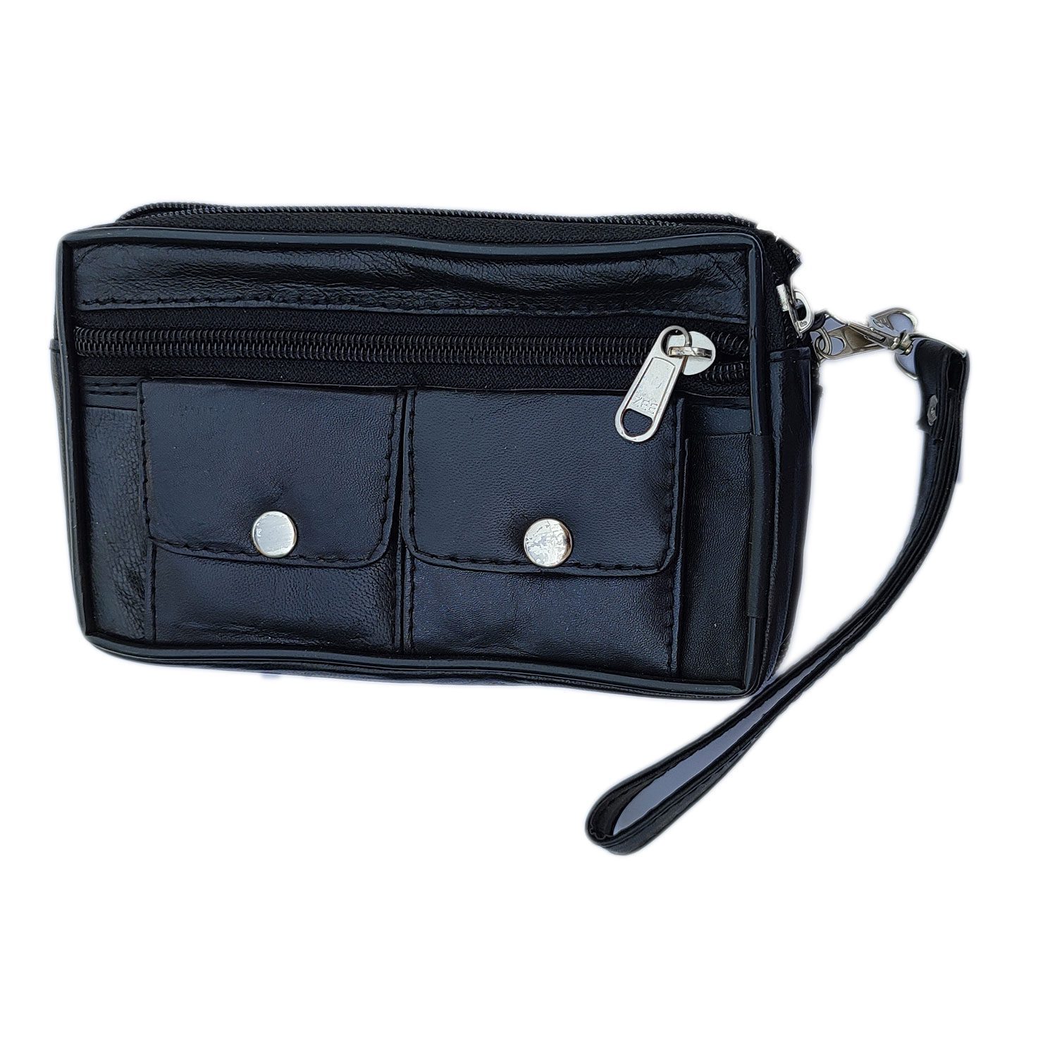 Soft Genuine Leather Black Colour 2 in 1 Waist Bag cum Hand Bag Design No M0001 - Image 5