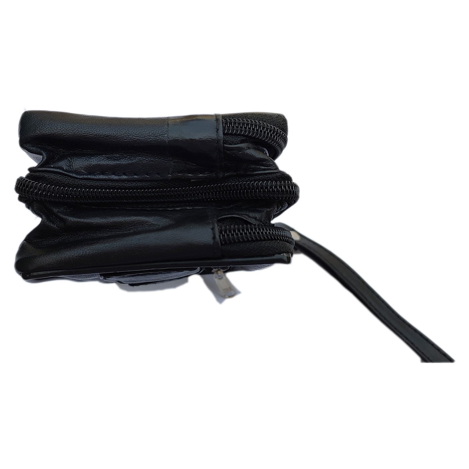 Soft Genuine Leather Black Colour 2 in 1 Waist Bag cum Hand Bag Design No M0001 - Image 6