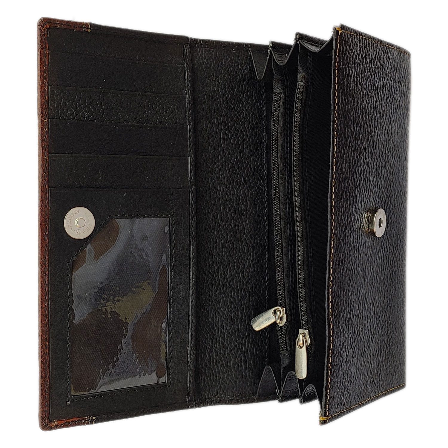 sacculus Casual Ladies Clutch Wallet fancy black purse with Maroon Stripe (Patti) - Image 5