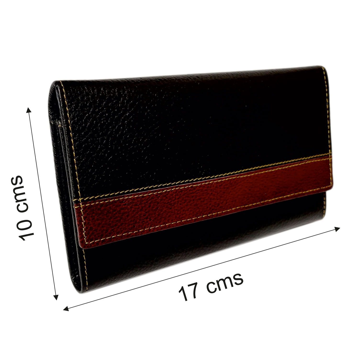 sacculus Casual Ladies Clutch Wallet fancy black purse with Maroon Stripe (Patti) - Image 7