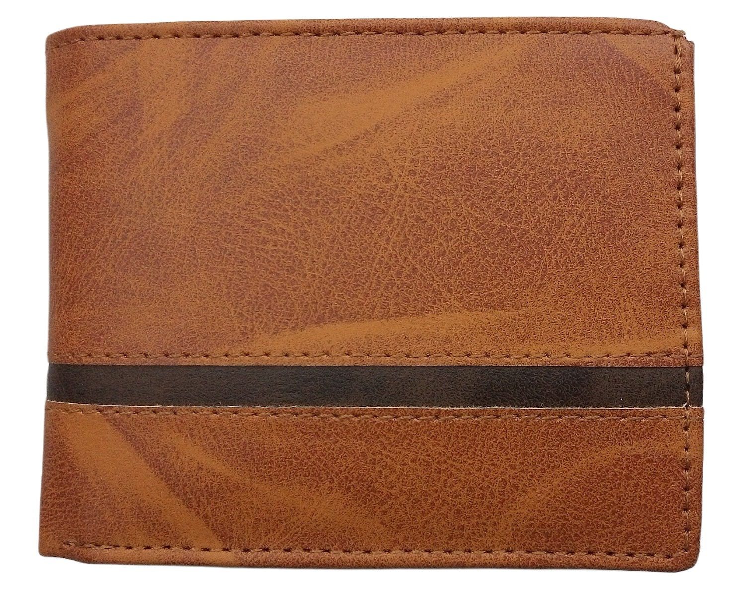 Sacculus wallet for men leather stylish Casual Gents Wallet Tan Color with one Black Stripe Design No A0053, Pack of 1 - Image 9