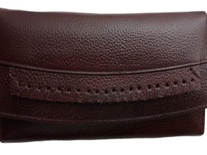 SACCULUS ✔100 % Genuine Leather Ladies Clutch Wallet 9 Inches Brown Color Purse (pack of 1)