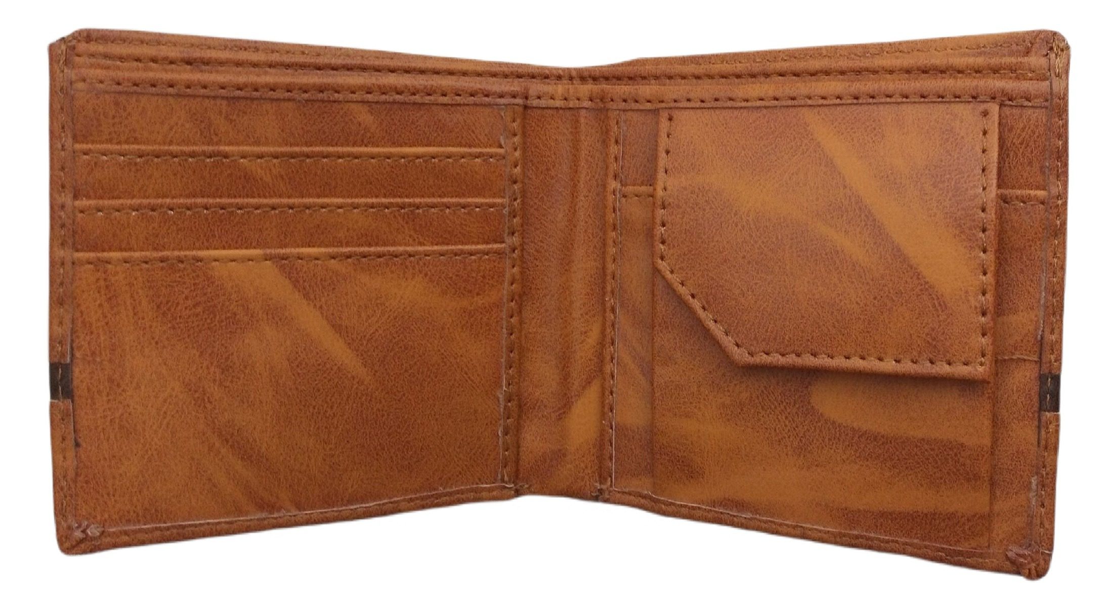 Sacculus wallet for men leather stylish Casual Gents Wallet Tan Color with one Black Stripe Design No A0053, Pack of 1 - Image 3