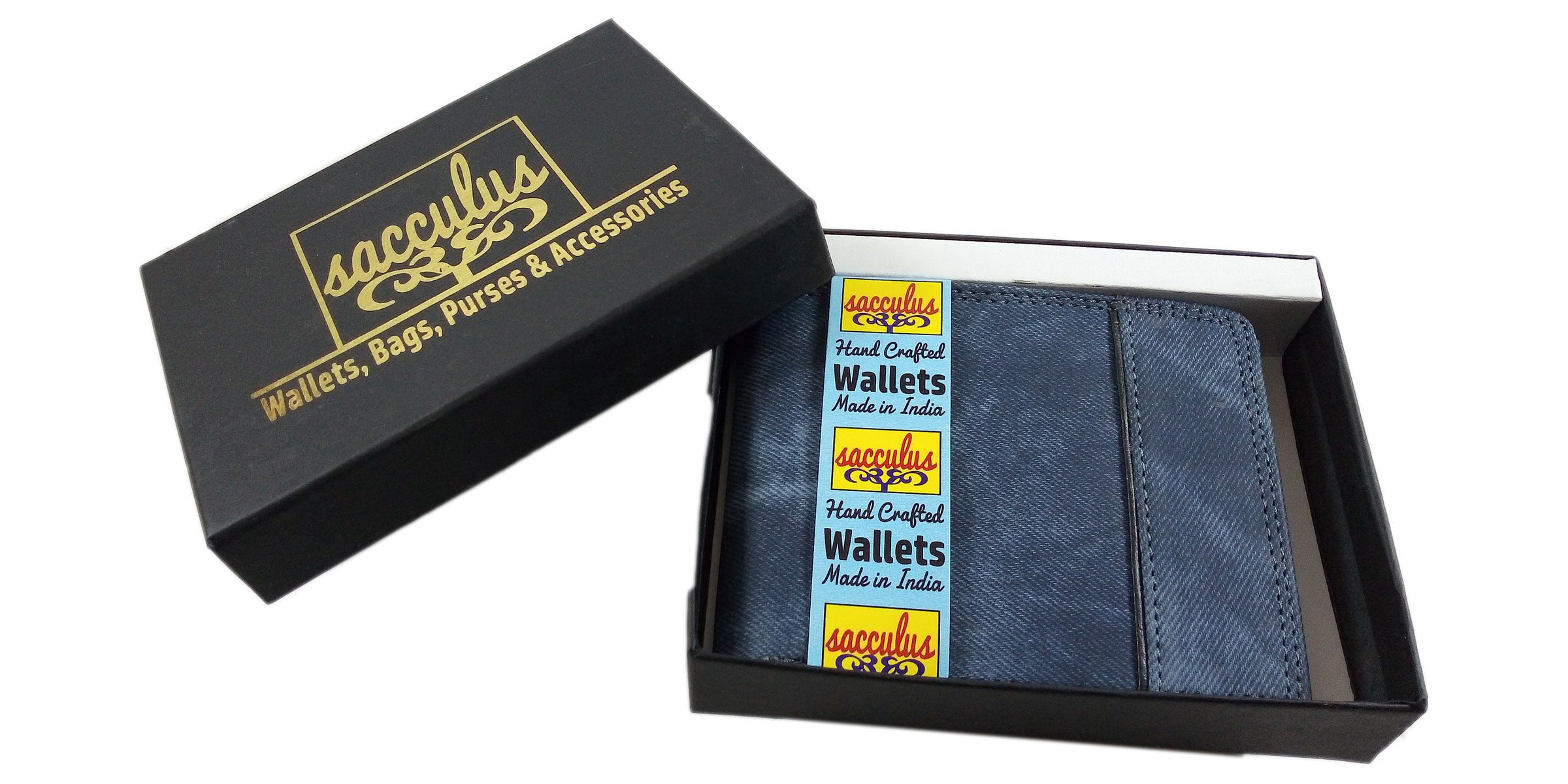 Sacculus® Bifold Wallets for men Casual Jeans blue A0051 - Image 4