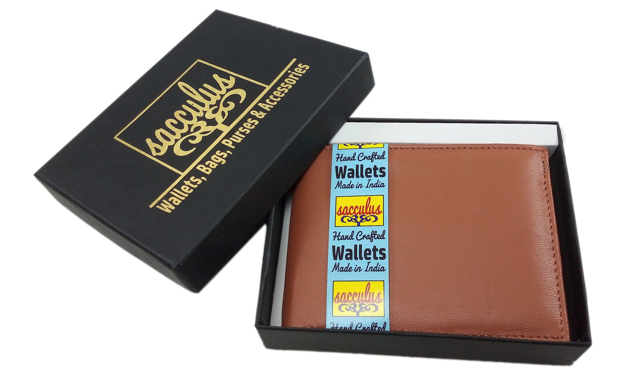 Sacculus ✔100 % Genuine Leather Casual Gents Wallet Plain Design TAN Color Design No J0004 (PACK OF 1) - Image 3