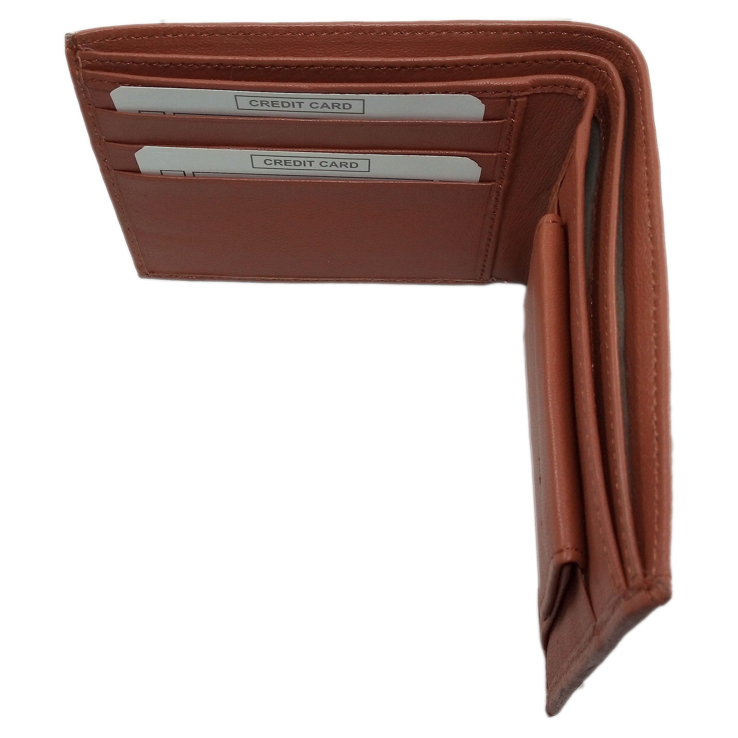 Sacculus ✔100 % Genuine Leather Casual Gents Wallet Plain Design TAN Color Design No J0004 (PACK OF 1) - Image 2