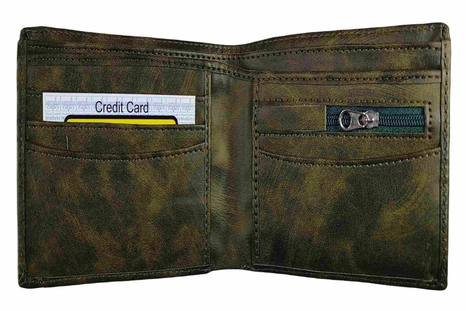 Sacculus® Casual Gents Wallet Detachable ATM Cardholder Green Color Design No A0003 Gift for him - Image 4