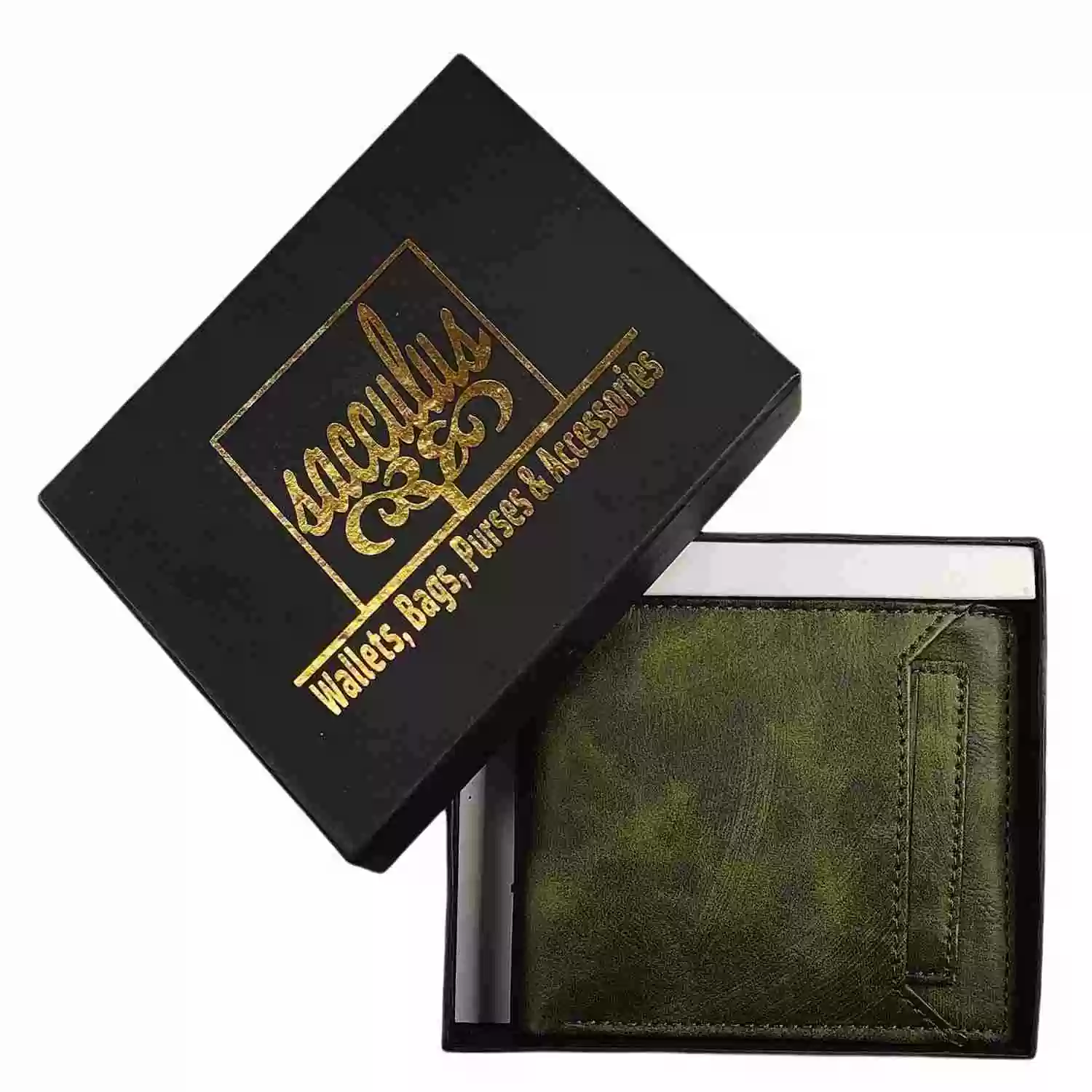 Sacculus® Casual Gents Wallet Detachable ATM Cardholder Green Color Design No A0003 Gift for him - Image 2